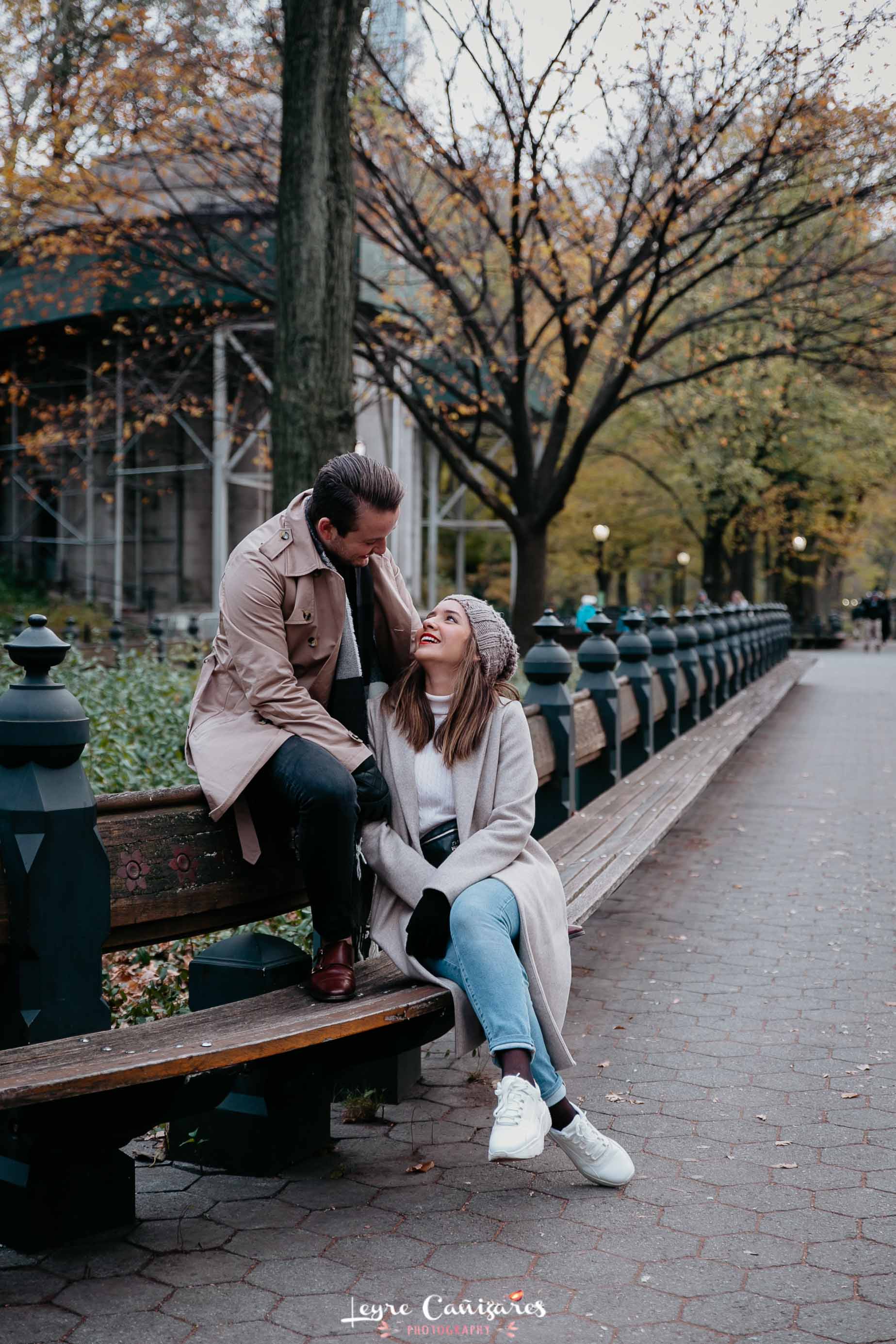 engagement photoshoot at the Mall in central park