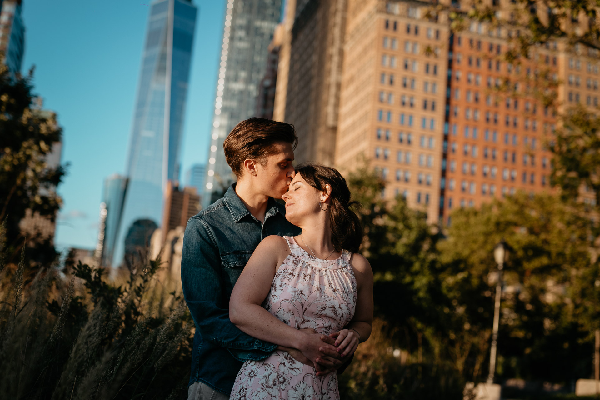 engagement photoshoot in battery park, nyc