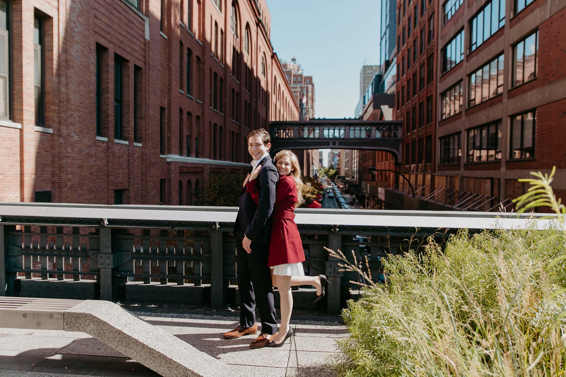 engagement photoshoot at the high line, new york