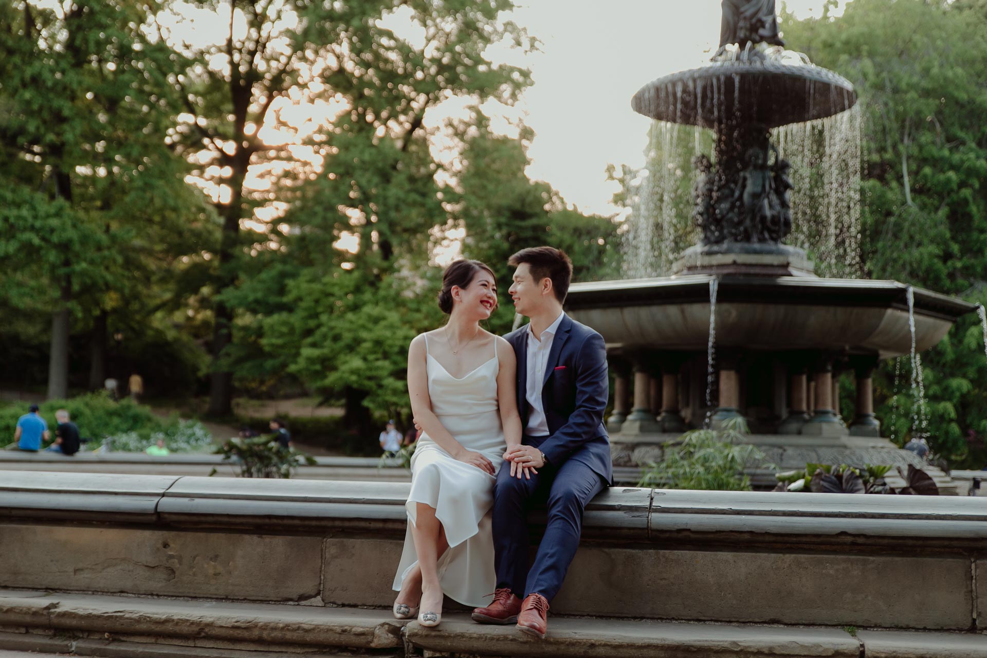 intimate wedding at the bethesda fountain in central park