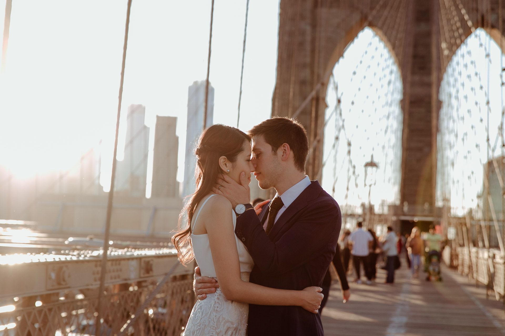 wedding photos at brooklyn bridge, nyc