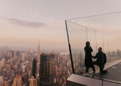 surprise proposal at The Edge in Hudson Yards, nyc