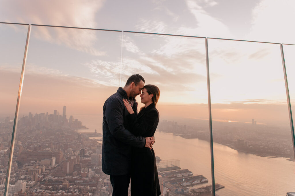 engagement photoshoot at the edge, the new rooftop in manhattan