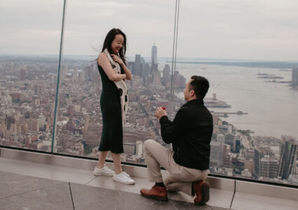 surprise proposal at the Edge, nyc