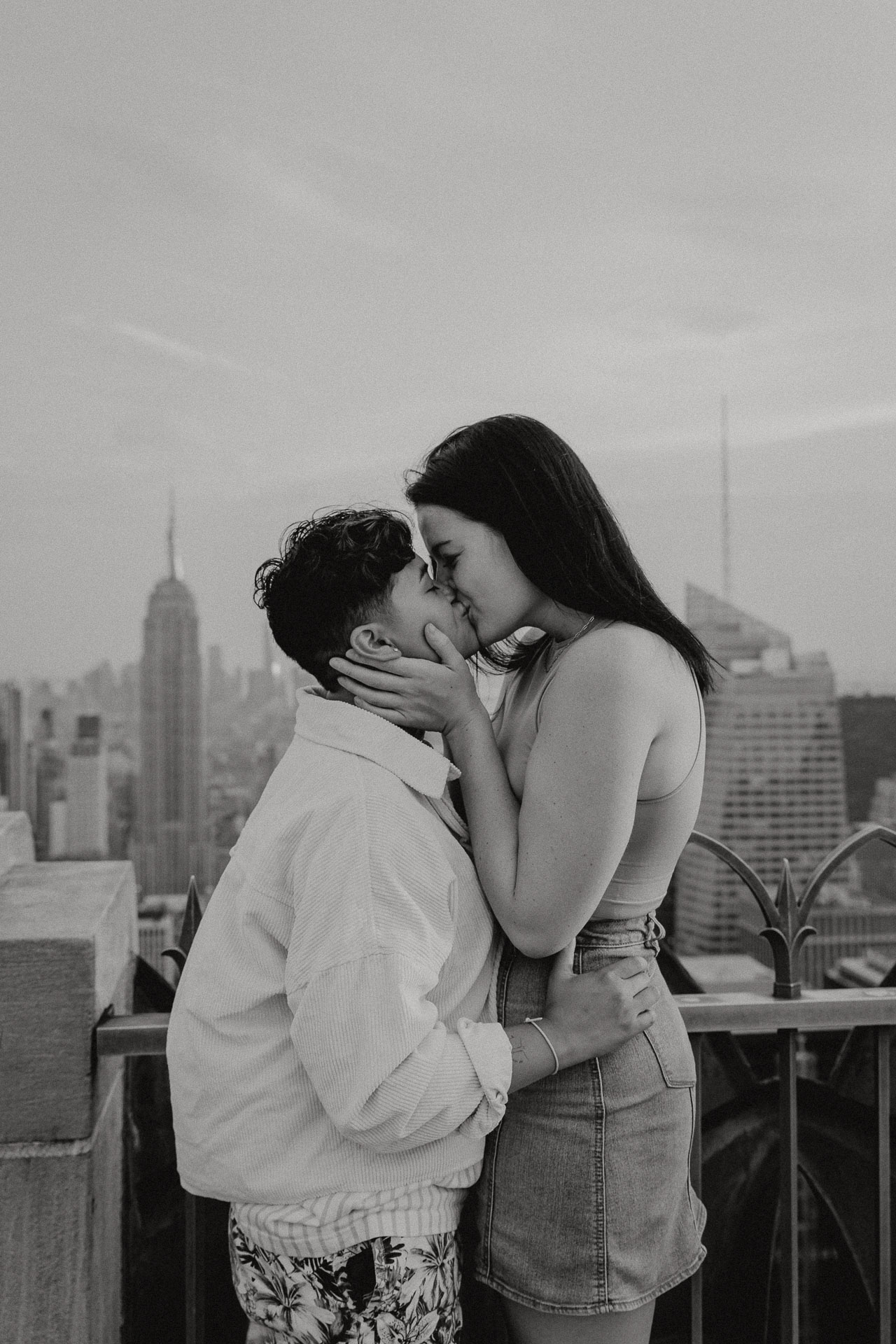 top of the rock engagement photoshoot