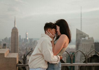 engagement photoshoot at the top of the rock, nyc