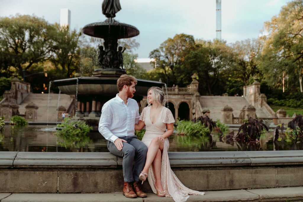engagement photo session at the bethesda fountain in central park