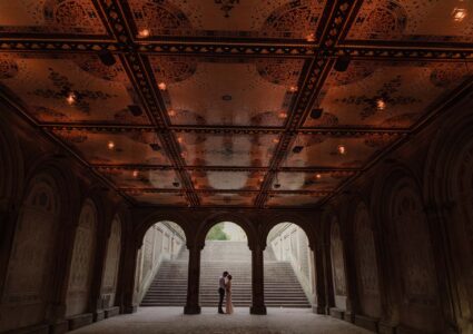 engagement photo session at the bethesda fountain in central park