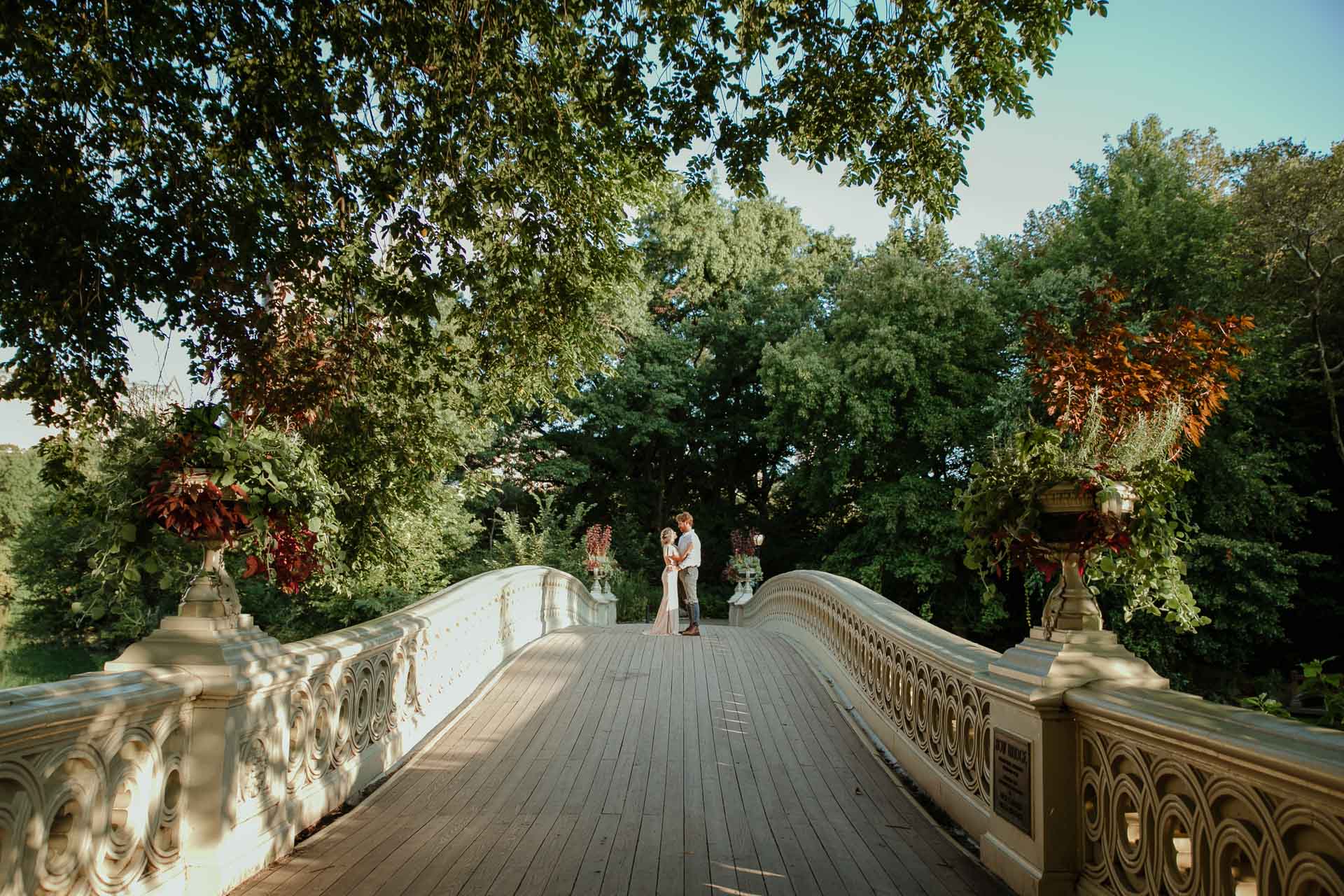wedding at the bow bridge, central park