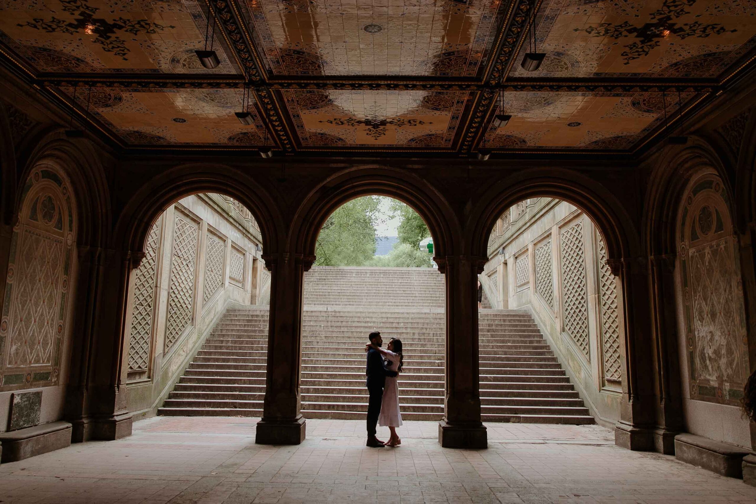 surprise proposal in central park bethesda fountain nyc photographer
