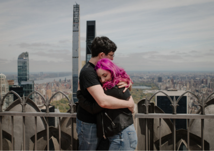 top of the rock engagement photoshoot in nyc