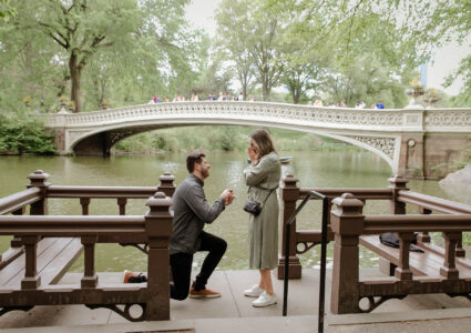 bow bridge marriage proposal in central park