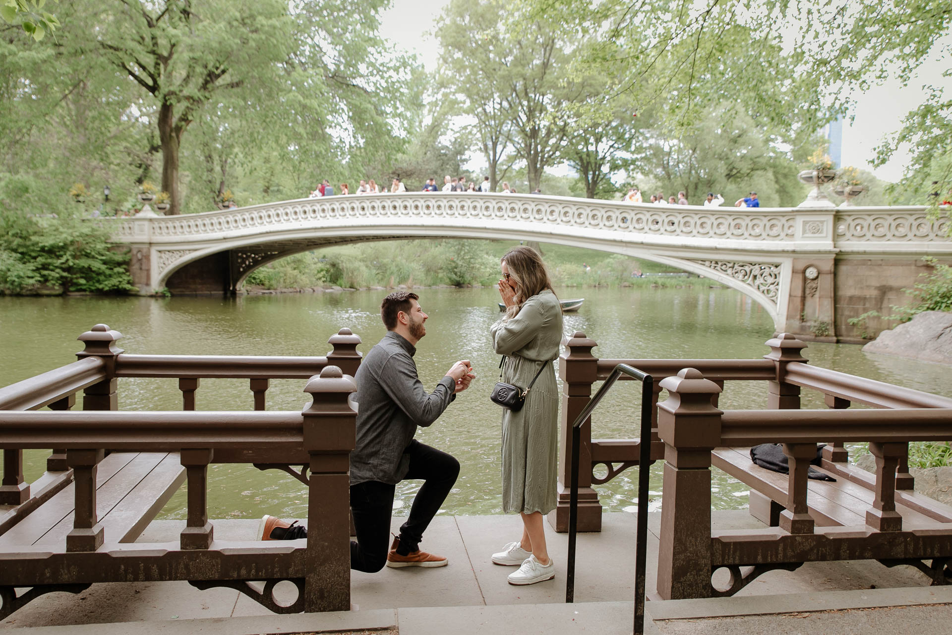 bow bridge marriage proposal in central park