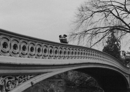 bow bridge engagement photo session, nyc